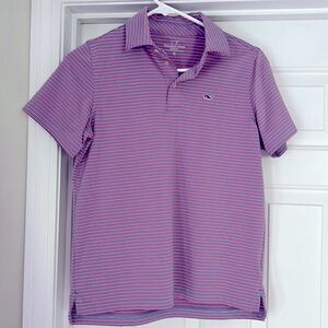 Boys’ Vineyard Vines athletic polo, size M (12-14), blue/red stripes